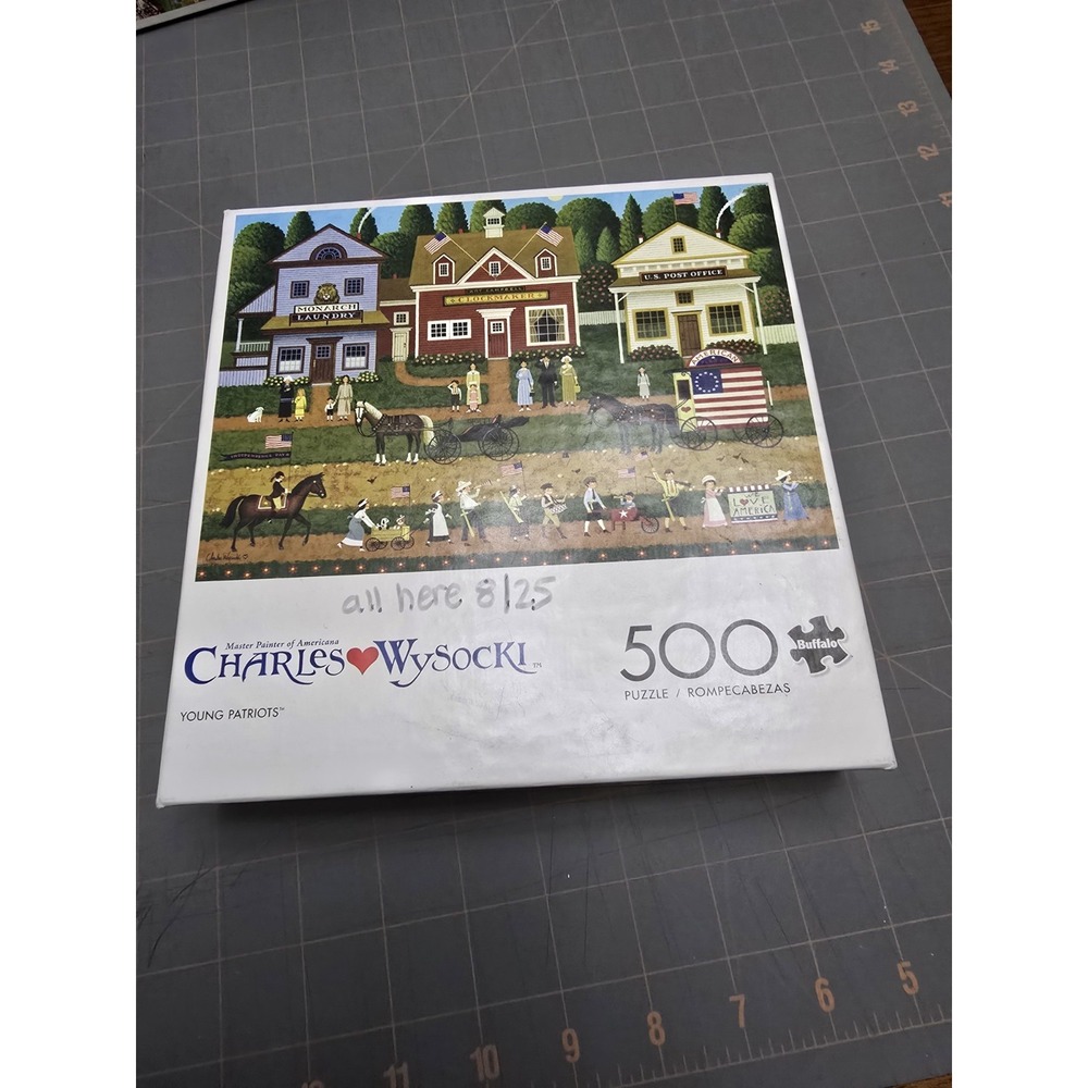 Charles Wysocki Young Patriots 500-piece jigsaw puzzle. House Horse America Danc